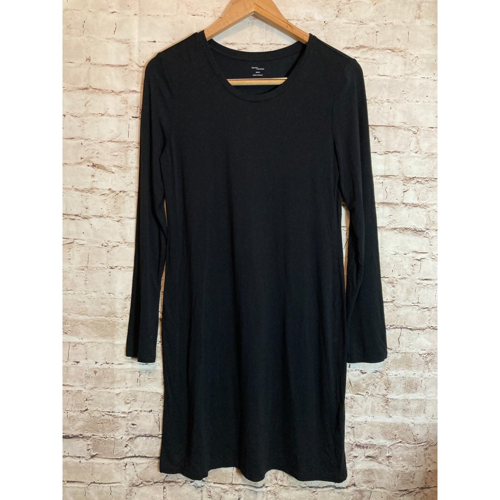 Daily Ritual Dress Women Small Black Long Sleeve Fit & Flare Stretch Lightweight